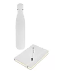 LAUTA - Gift ology Set of Stainless Bottle, Notebook and Pen - White.