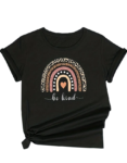 Feather Print Neckline Blouse - Casual Short Sleeve Top for Women Spring Summer Clothing