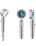 Plastic High-Pressure Water Saving Shower - Handheld Turbocharged Shower with 360 Degrees Rotating Head in Blue