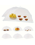 White Anti-Flies Vegetable Cover - Foldable Mosquito-Proof Table Mesh for Meals