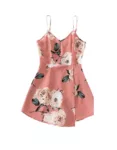 Floral Print V Neck Cold Shoulder Blouse - Casual Short Sleeve Women's Clothing for Spring & Summer