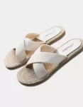 Women's Cross Strap Flat Slippers - Outdoor Beach Slide Sandals in Solid Color