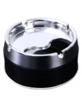 Sealed Windproof Stainless Steel Ashtray - Rotary Thickening Design for Living Room